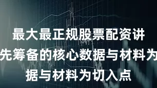 最大最正规股票配资讲师以事先筹备的核心数据与材料为切入点